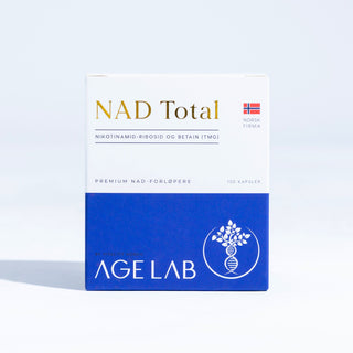 NAD Total® er vårt beste NAD-tilskudd. Prøv Nikotinamid Ribosid (NR), TMG og Spermidin for optimal omdannelse til NAD+ hos AgeLab.no