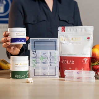 Prøv NAD Total og Nordic Total – våre mest populære produkter – i en samlet  50 % rabatt. Inkluderer også kreatin og dosett på første levering.