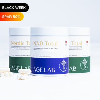 Black Friday: Kjøp startpakke med NAD Total og Nordic Total. Daglig grunnmur for alle med 16 evidensbaserte næringsstoffer – og NAD Total som målrettet støtte for NAD⁺ og cellebeskyttelse i Norge.