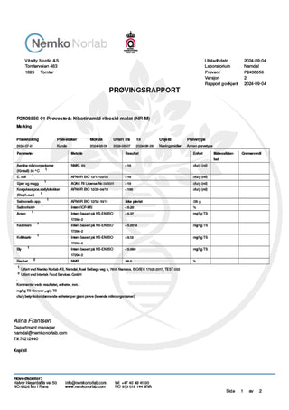 Nikotinamid-ribosid tilskudd (NR) +99% renhet hos AgeLab.no