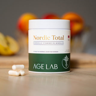 Nordic Total har taurin, magnesium, TMG, kolin, lutein, hyaluronsyre og 6 andre evidensbaserte kosttilskudd samlet i en formel. Utviklet i Norge. 