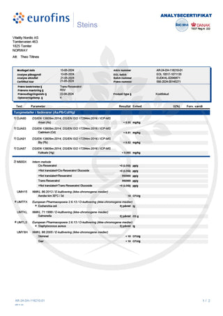 Resveratrol tilskudd +99% analysesertifikat - AgeLab.no