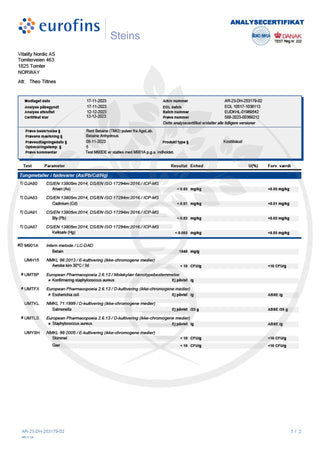 TMG tilskudd +99% analysesertifikat - AgeLab.no