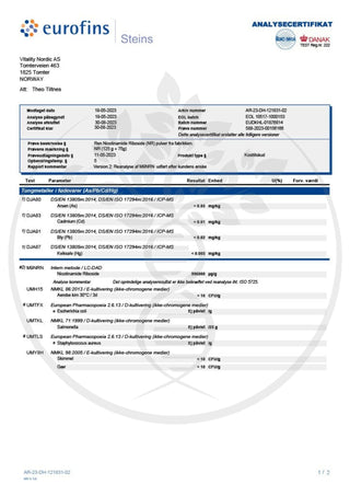 NR (Nikotinamid Ribosid) analysesertifikat - AgeLab.no