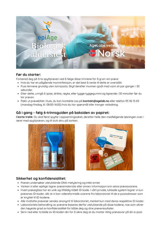 Brukerveiledning Norsk EpiAge Biologisk Alderstest - AgeLab.no